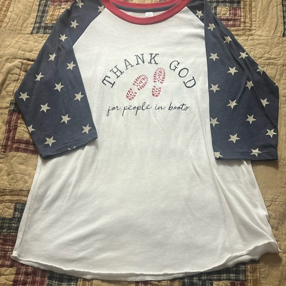 Thank God for People in Boots baseball tee